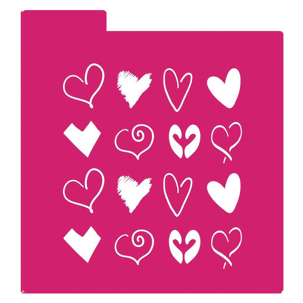 Stencil - Mix de corazones